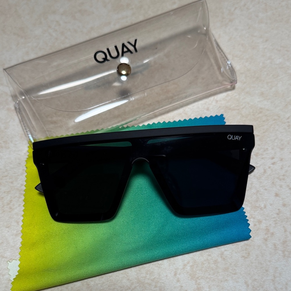 Quay Australia Black Shield Sunglasses